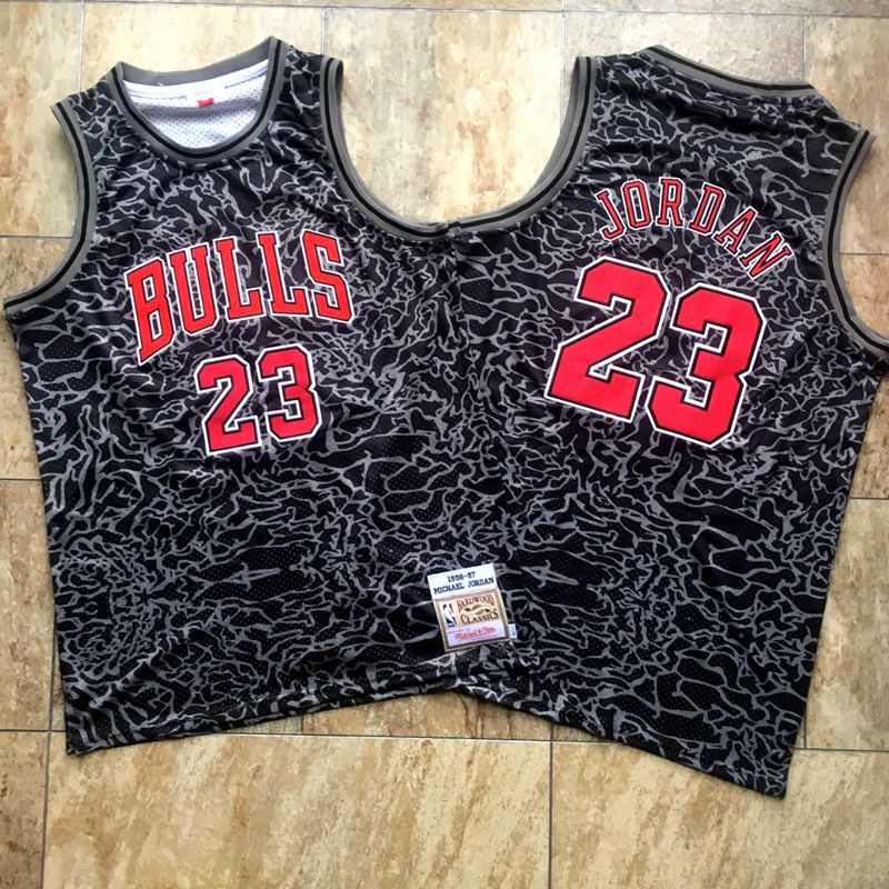 Men Chicago Bulls #23 Jordan Black split tight embroider Mitchell Ness NBA Jerseys->chicago bulls->NBA Jersey